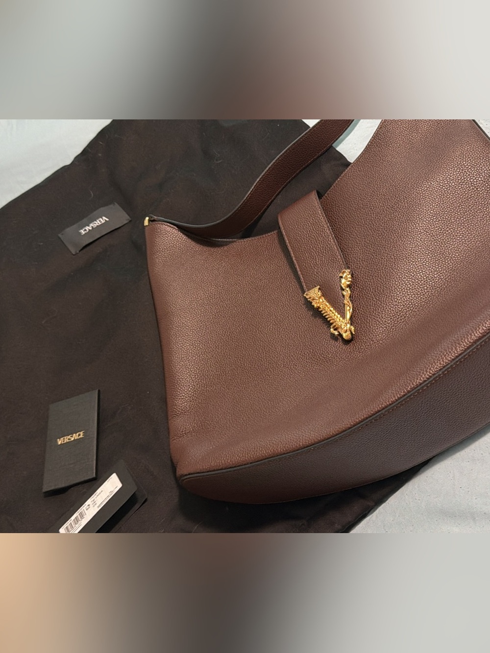 Authentic Versace Chocolate Brown and Gold Handbag - No Box